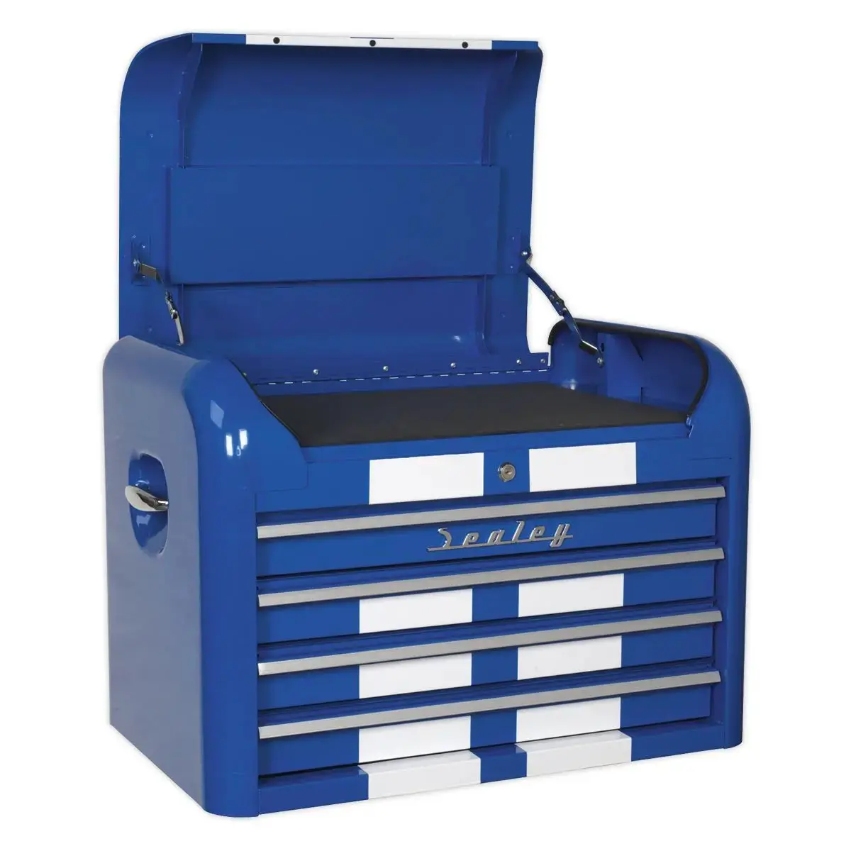 Sealey Premier Topchest 4 Drawer Retro Style - Blue With White Stripes 1