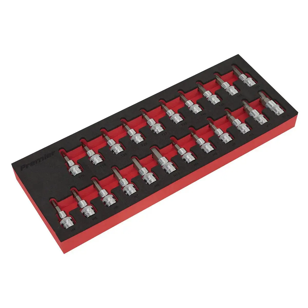 Sealey Premier Trx-Star Hex Spline Socket Bit Set In Eva Tray 22 Piece 3/8" Drive 1