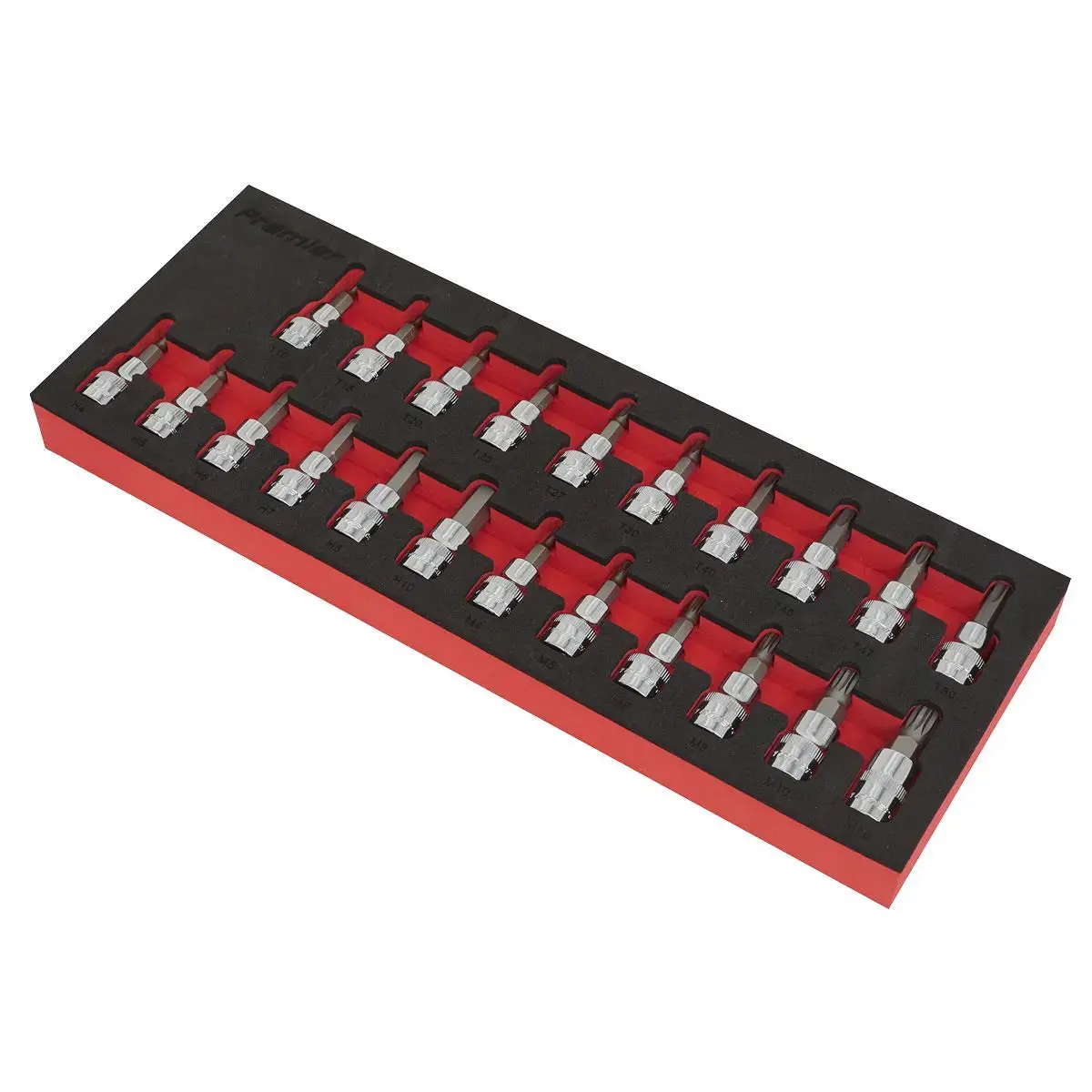 Sealey Premier Trx-Star Hex Spline Socket Bit Set In Eva Tray 22 Piece 3/8" Drive 2