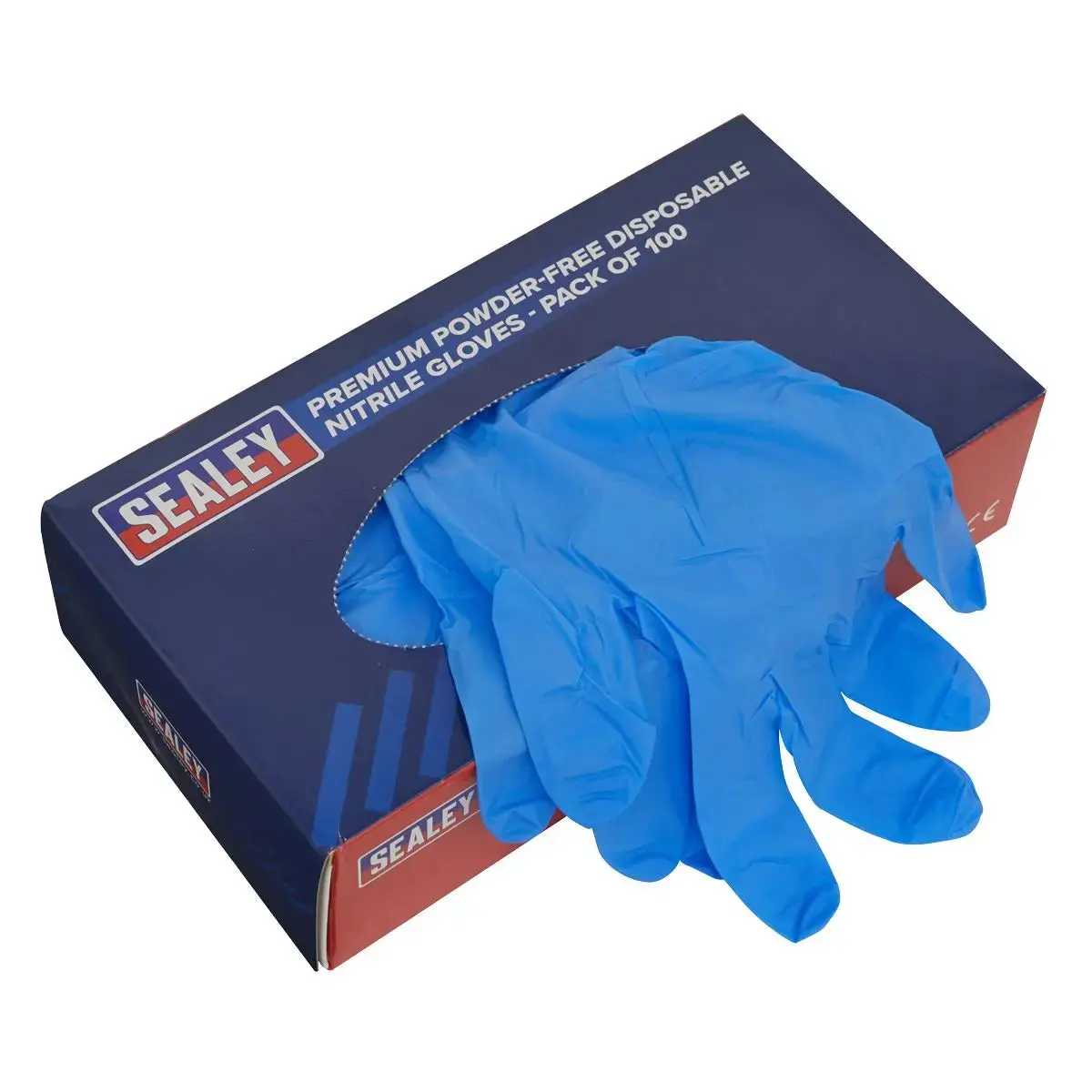 Sealey Premium Powder-Free Disposable Nitrile Gloves Large Pack Of 100 1