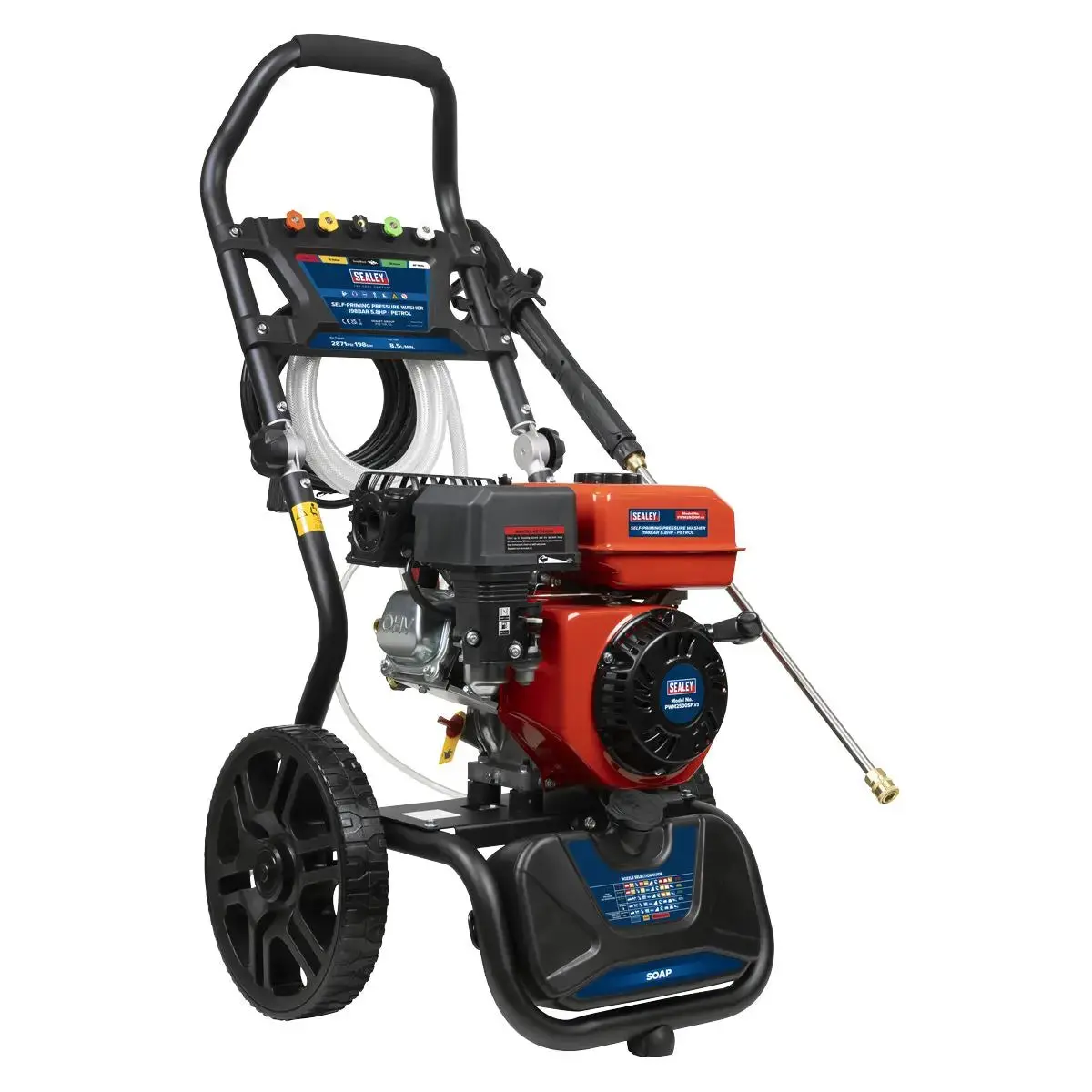 Sealey Pressure Washer 220Bar 540L/Hr Self-Priming 6.5Hp Petrol 1