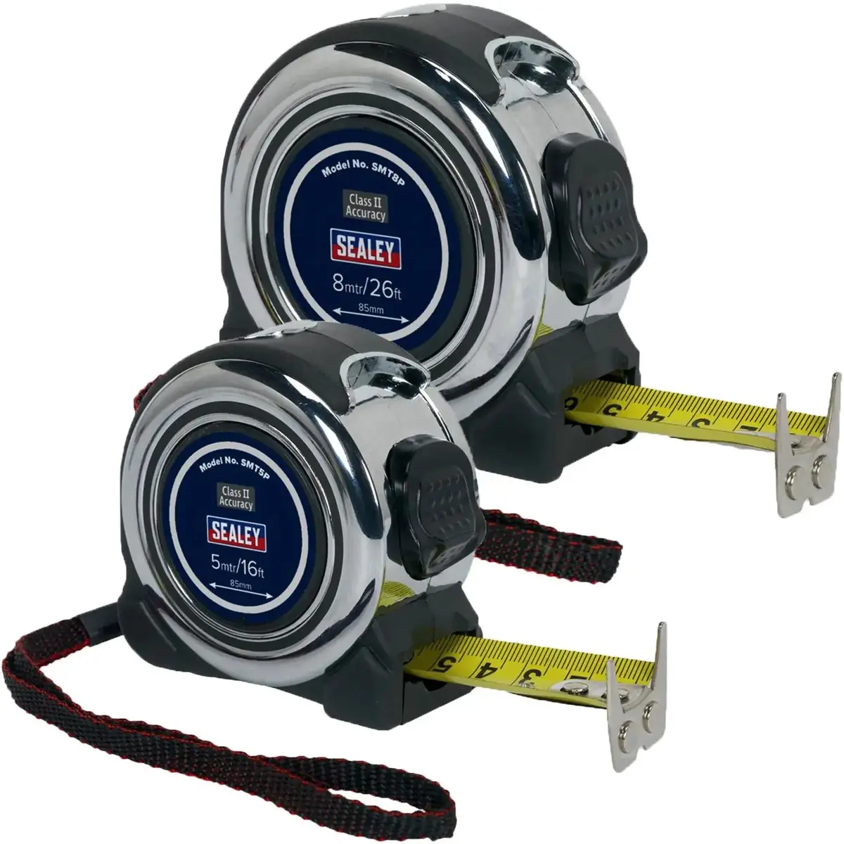 Sealey Professional Tape Measure Chrome Body 5M Or 8M 1