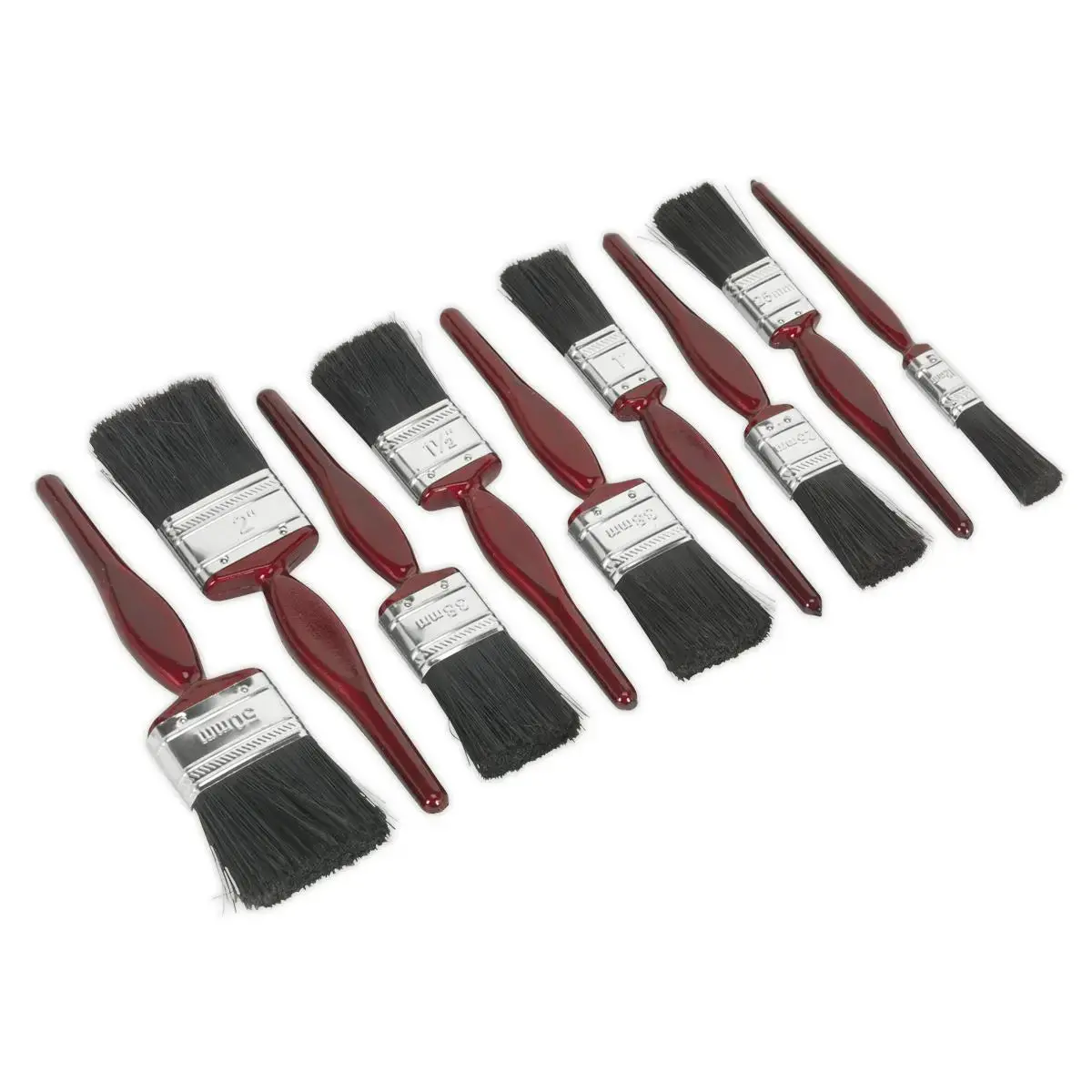Sealey Pure Bristle Paint Brush Set 9Pc 1