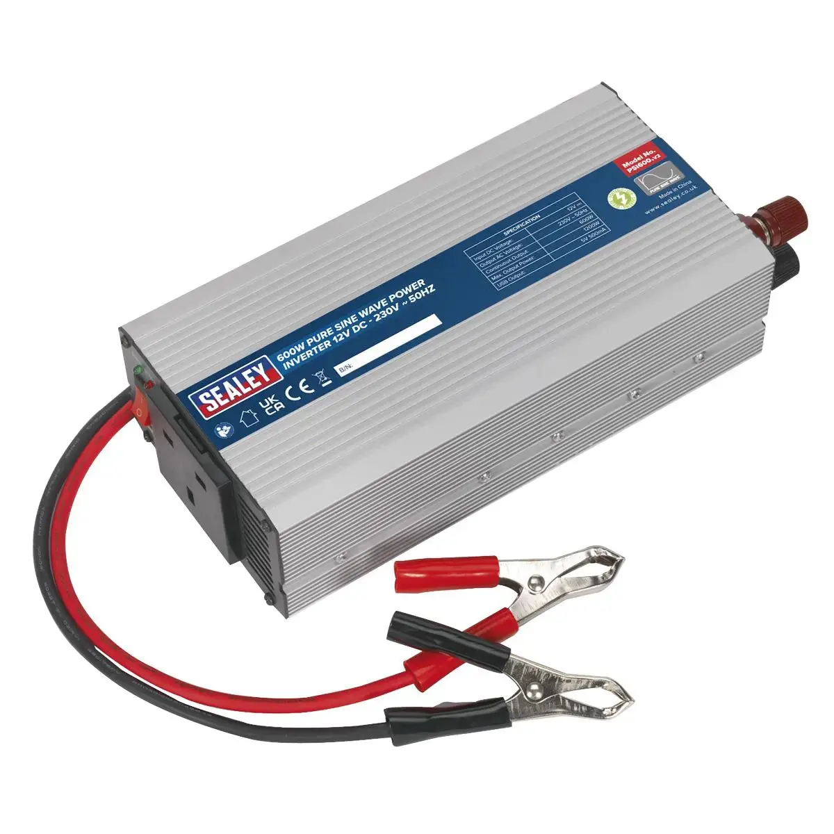 Sealey Pure Sine Wave Power Inverter 600W 12V 1