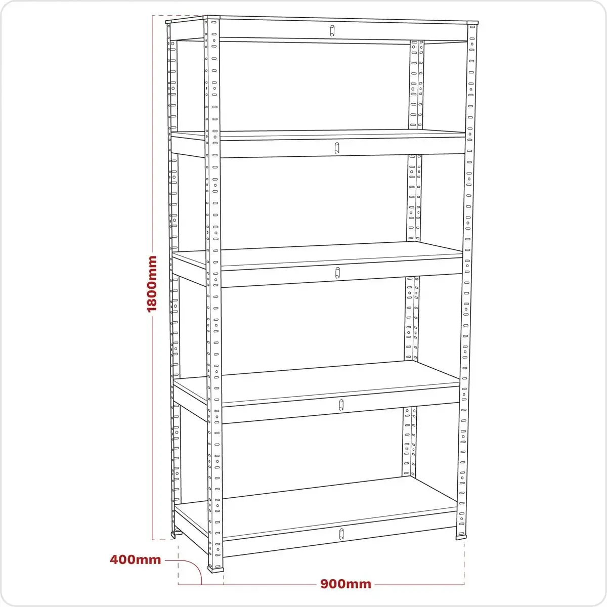 Sealey Racking Unit 5 Shelf 350Kg Capacity Per Level 2