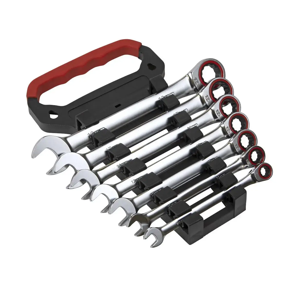 Sealey Ratchet Combination Spanner Set 7 Piece 8-19Mm 100 Tooth Premier 1