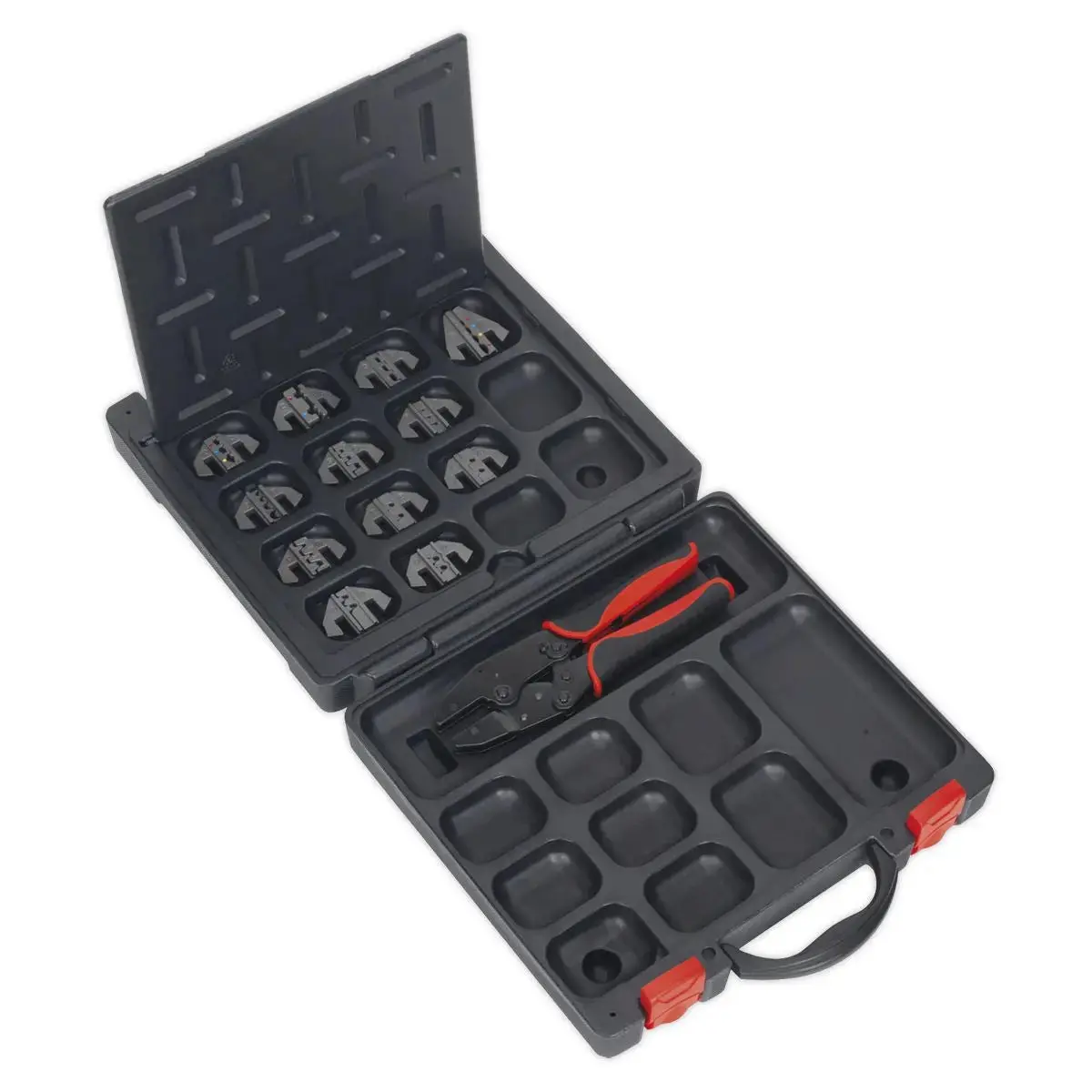 Sealey Ratchet Crimping Tool With Jaws And Storage Case 1