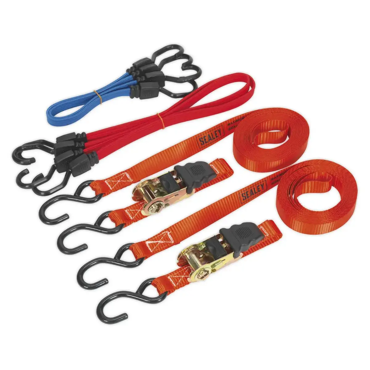 Sealey Ratchet Strap & Bungee Cord Set 6Pc 1