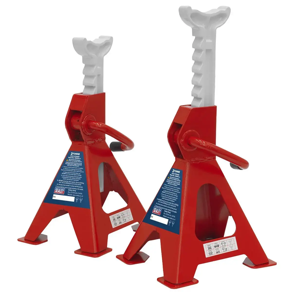 Sealey Ratchet Type Axle Stands (Pair) 2 Tonne Capacity Per Stand 1
