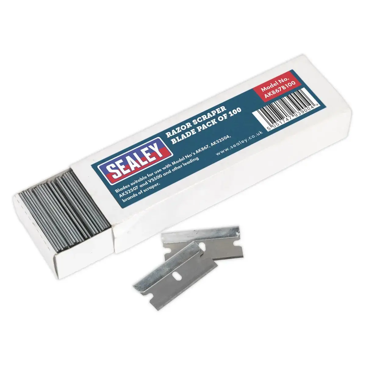 Sealey Razor Scraper Blade Pack Of 100 1