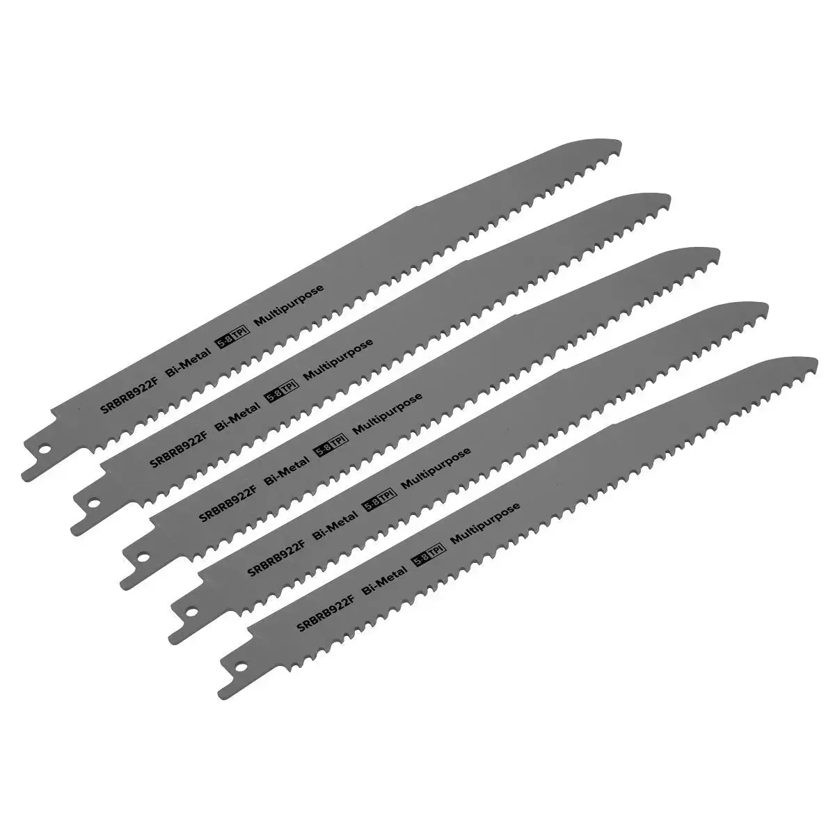 Sealey Reciprocating Saw Blade Multipurpose 230Mm 5-8Tpi - Pack Of 5 1