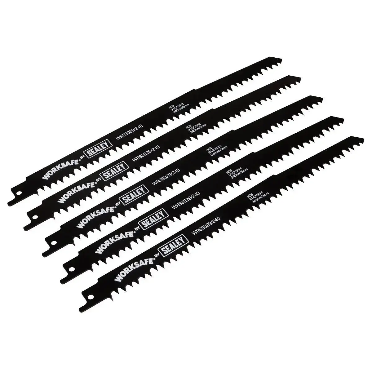 Sealey Reciprocating Saw Blade Wood 240Mm 5Tpi - Pack Of 5 1
