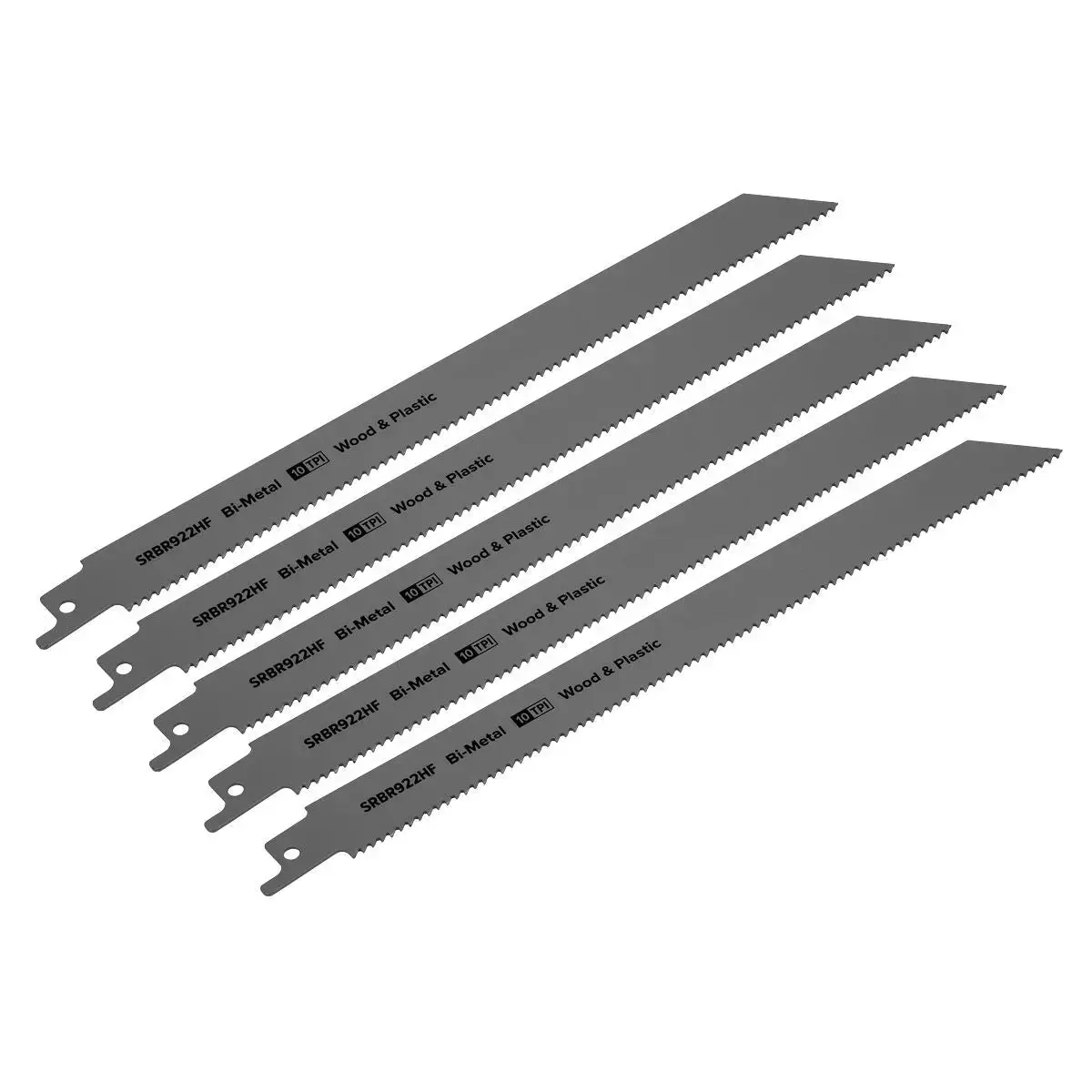 Sealey Reciprocating Saw Blade Wood & Plastics 230Mm 10Tpi - Pack Of 5 1