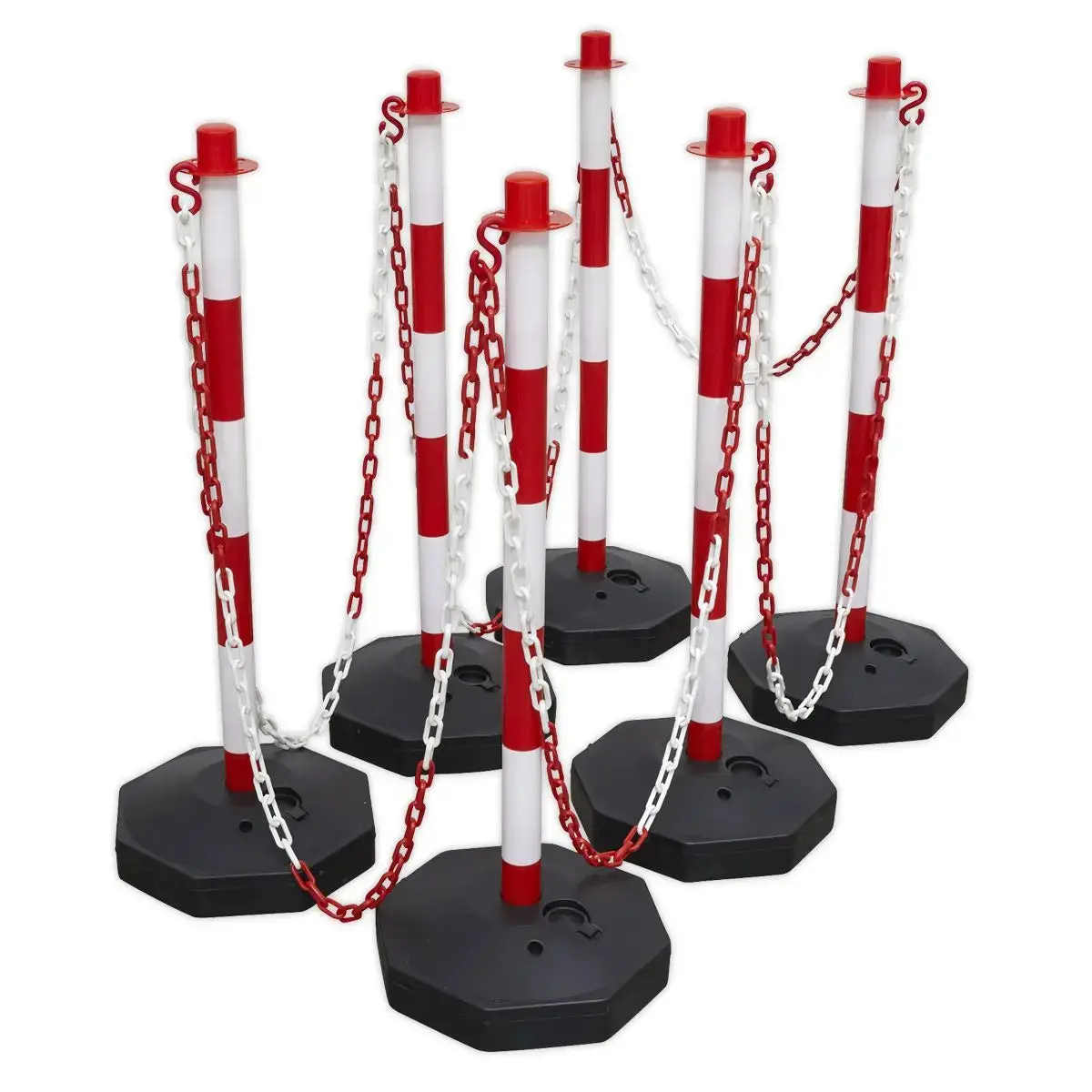 Sealey Red/White Post & Chain Kit 25M 1