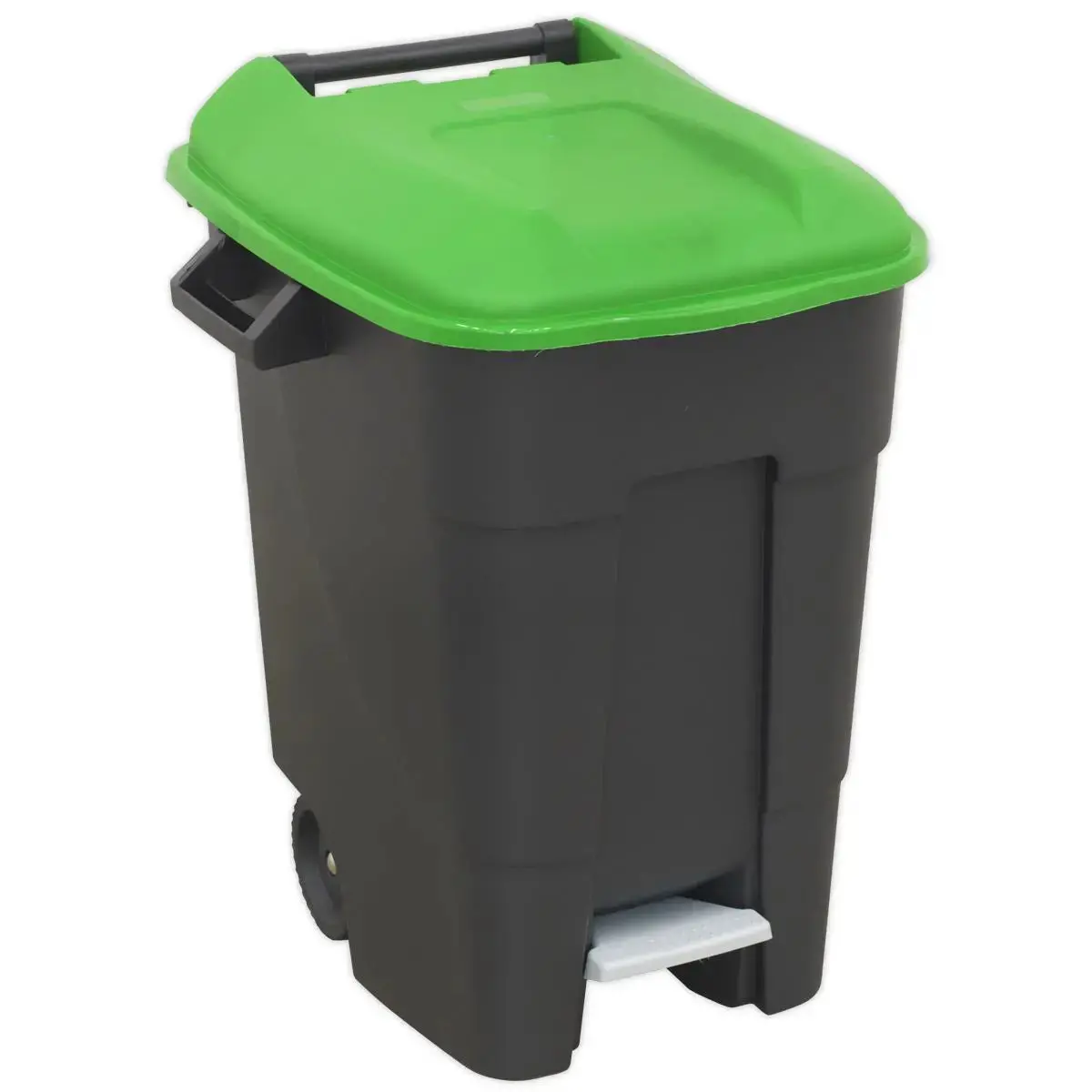 Sealey Refuse/Wheelie Bin With Foot Pedal 100L - Green 1