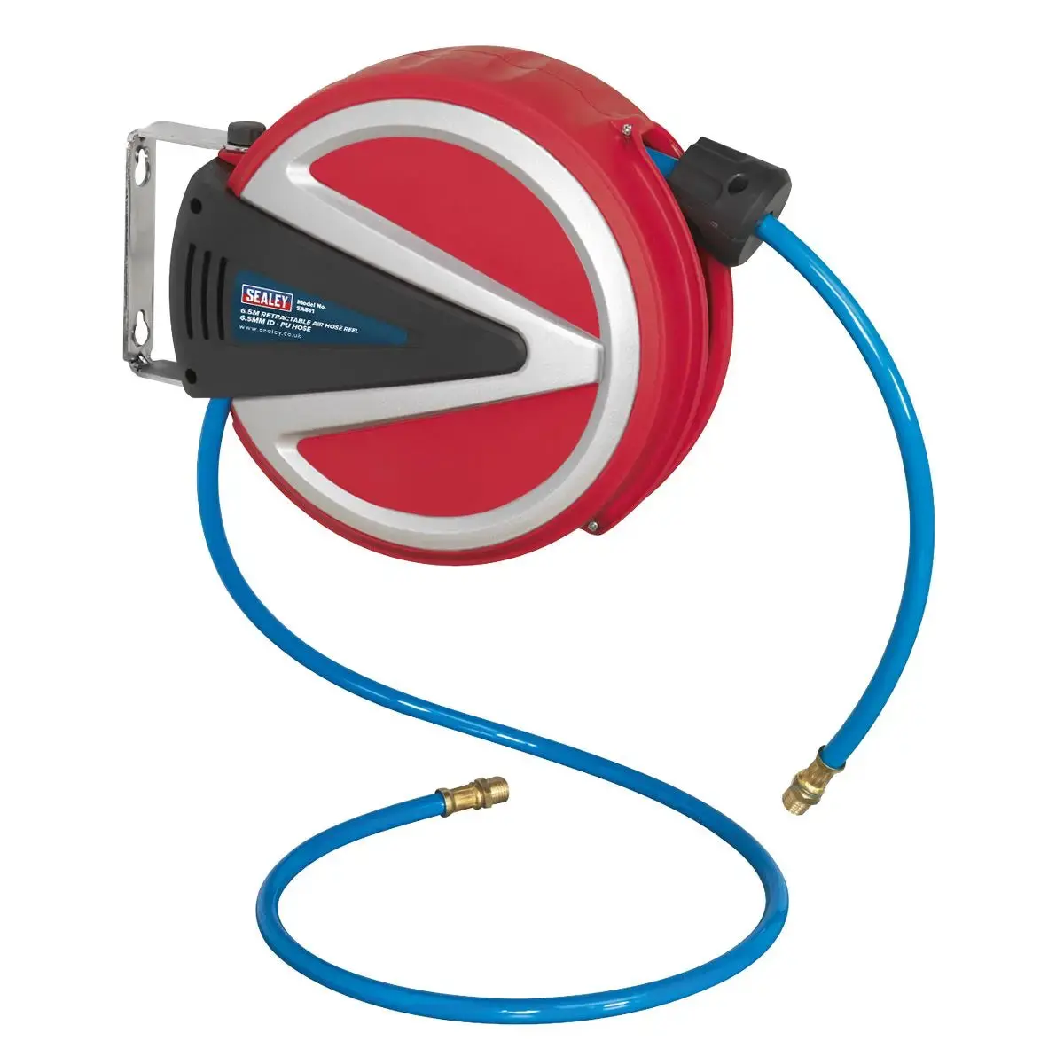 Sealey Retractable Air Hose Reel 6.5M Ø6.5Mm Id - Pu Hose 1