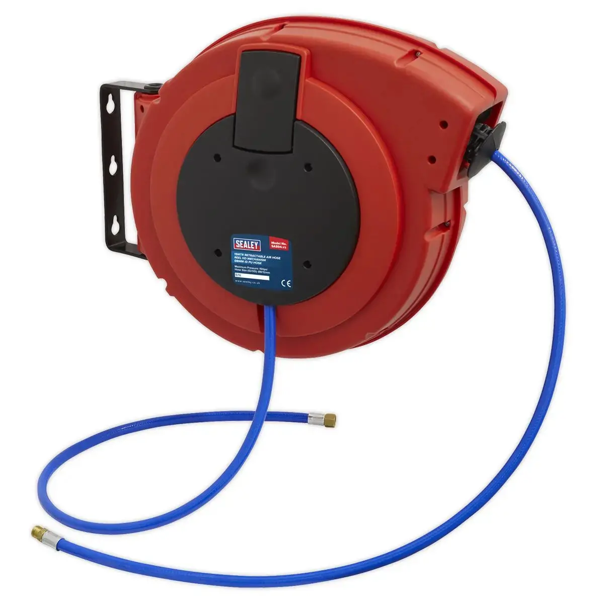 Sealey Retractable Air Hose Reel Hd Mechanism 15M Ø8mm Id - Pu Hose 1