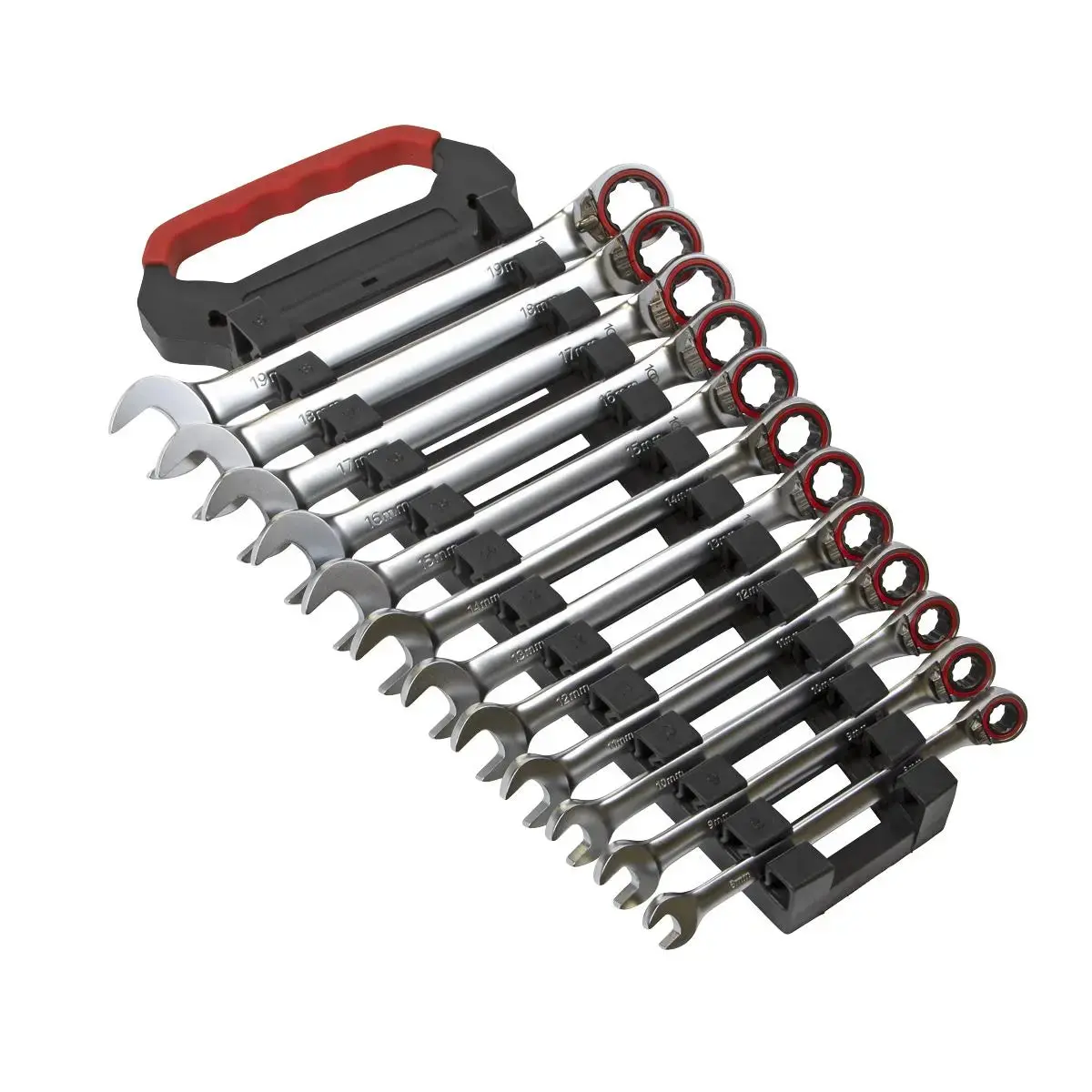 Sealey Reversible Ratchet Combination Spanner Set 12 Piece 8-19Mm 100 Tooth Premier 1