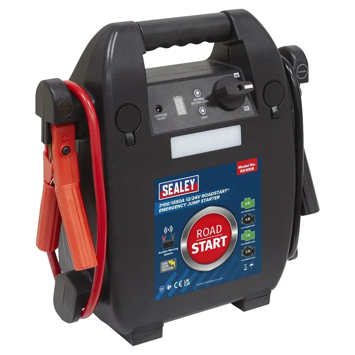 Sealey Roadstart® Emergency Jump Starter 12/24V 6L 8-Cylinder 1