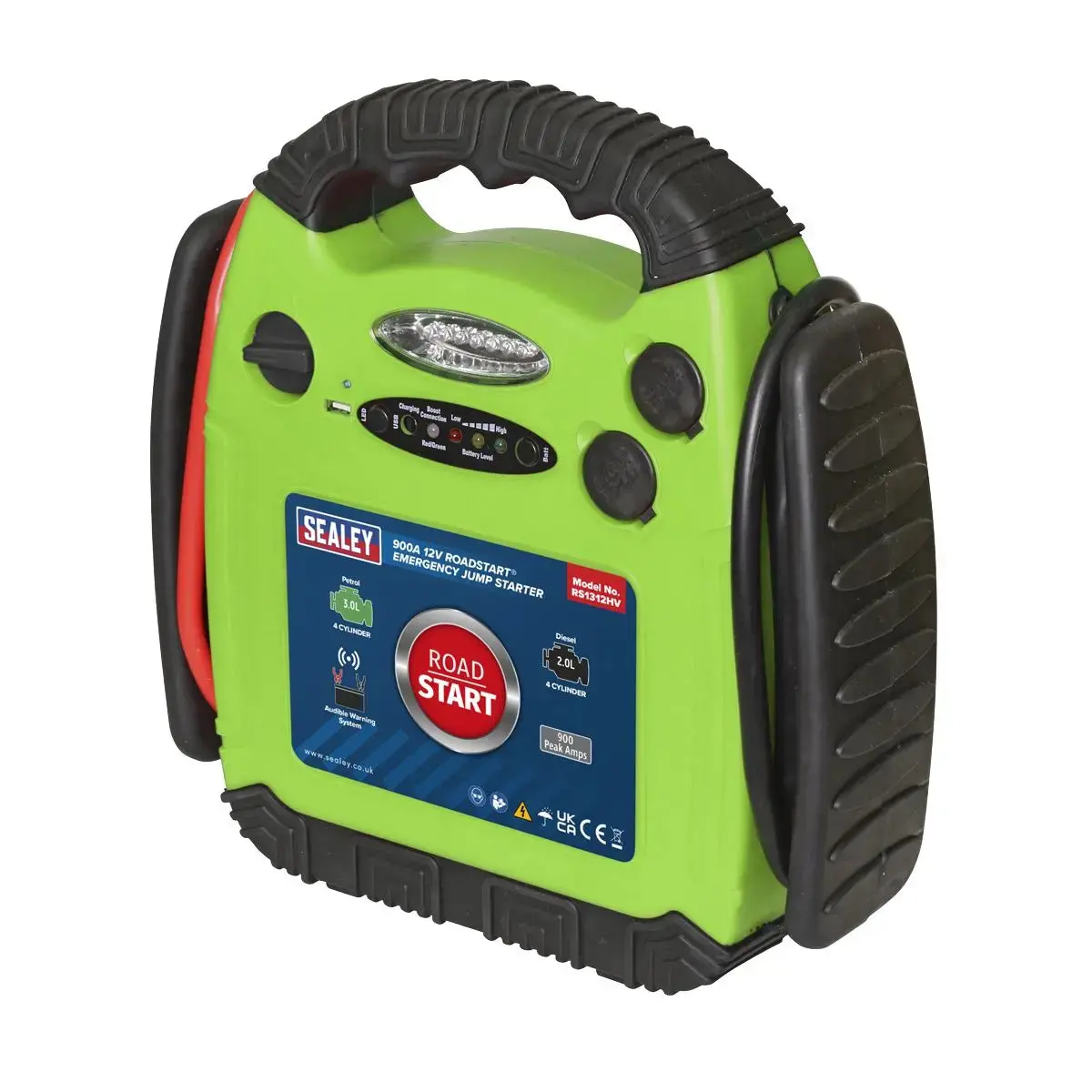 Sealey Roadstart® Emergency Jump Starter 12V 900 Peak Amps Hi-Vis Green 1