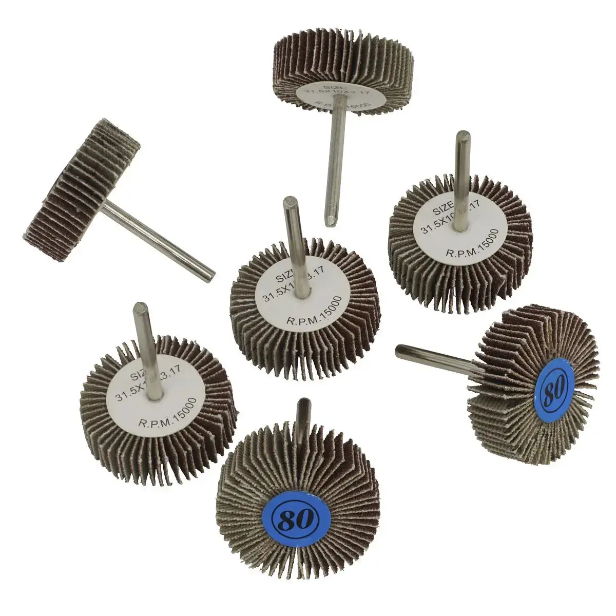 Sealey Rotary Tool Flap Wheel Set 7 Piece 30Mm Diameter 1