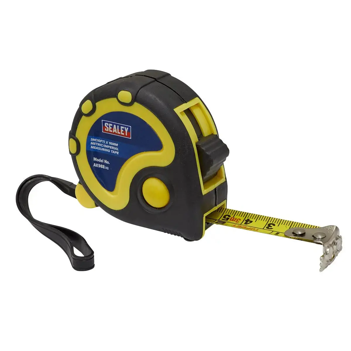 Sealey Rubber Tape Measure 3M(10Ft) X 16Mm - Metric/Imperial 1