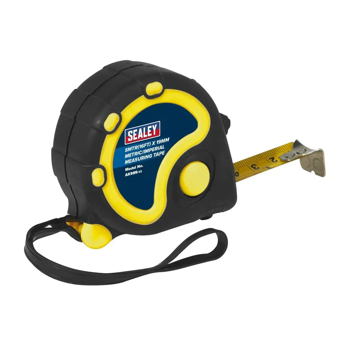 Sealey Rubber Tape Measure 5M(16Ft) X 19Mm - Metric/Imperial 1