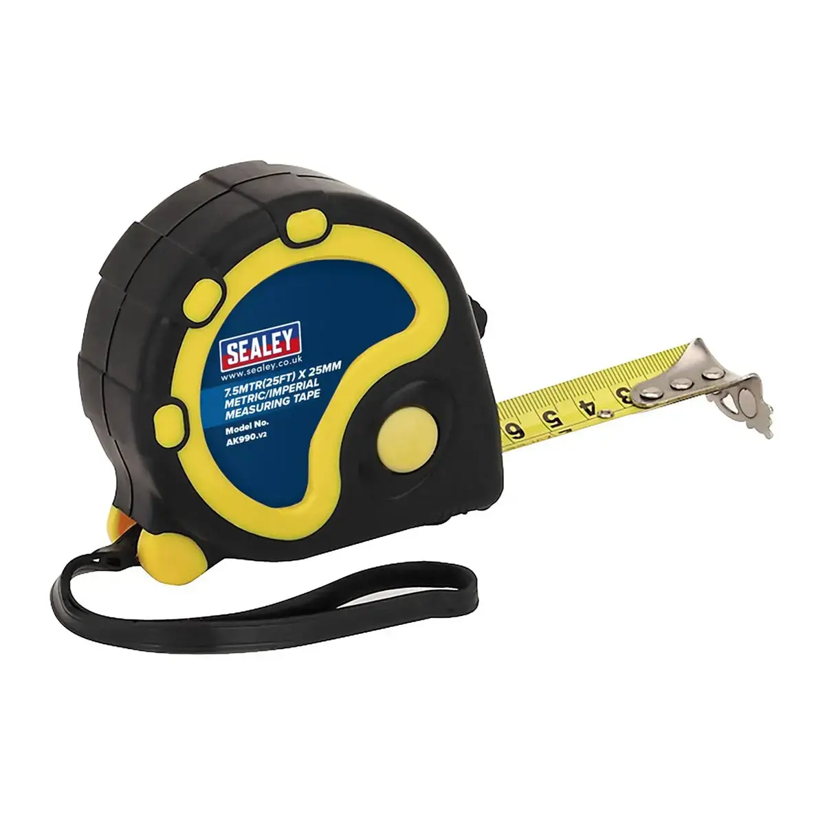 Sealey Rubber Tape Measure 7.5M(25Ft) X 25Mm Metric/Imperial 1