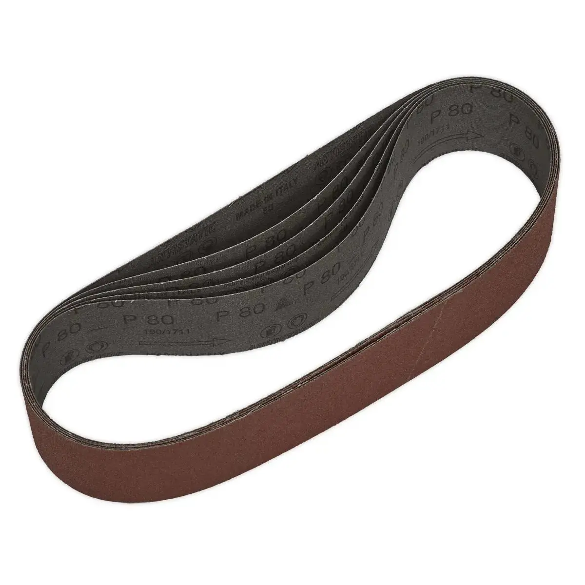 Sealey Sanding Belt 50 X 686Mm 80Grit Pack Of 5 1