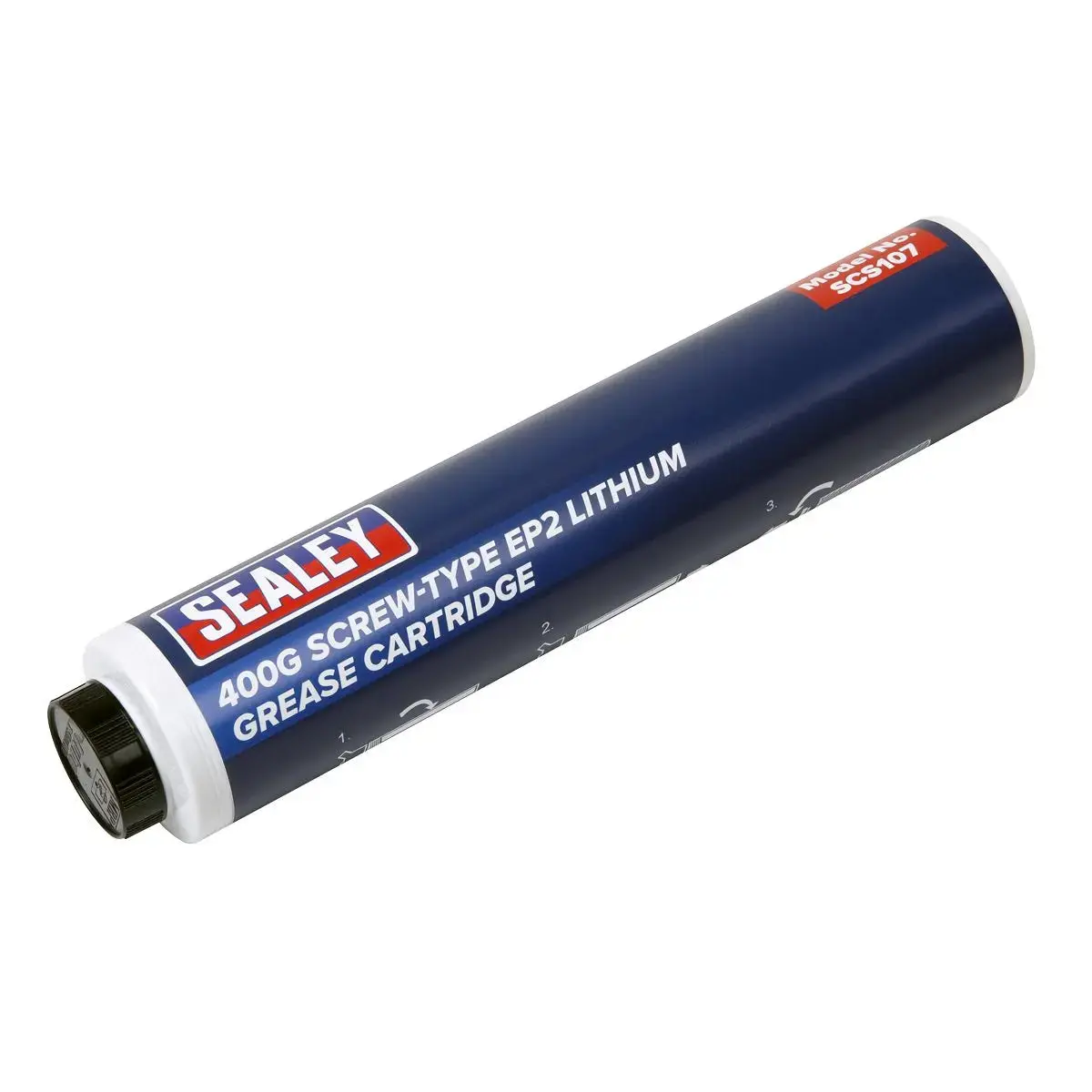 Sealey Screw-Type Ep2 Lithium Grease Cartridge 400G 1