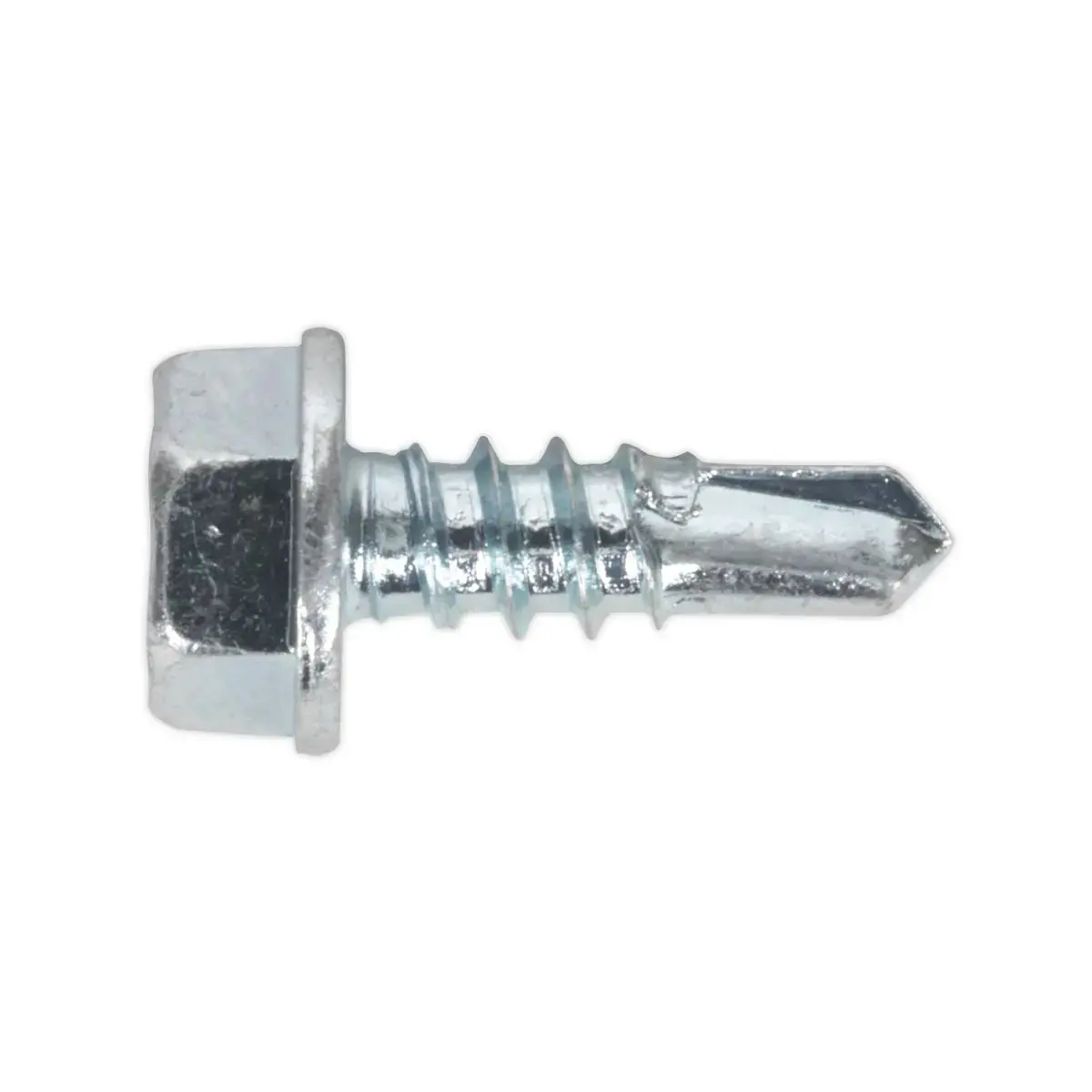Sealey Self-Drilling Screw 4.2 X 13Mm Hex Head Zinc Pack Of 100 1