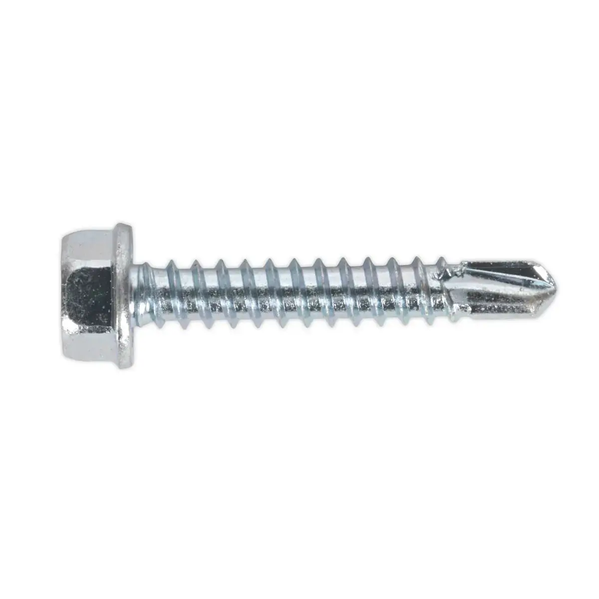 Sealey Self-Drilling Screw 4.2 X 25Mm Hex Head Zinc Pack Of 100 1