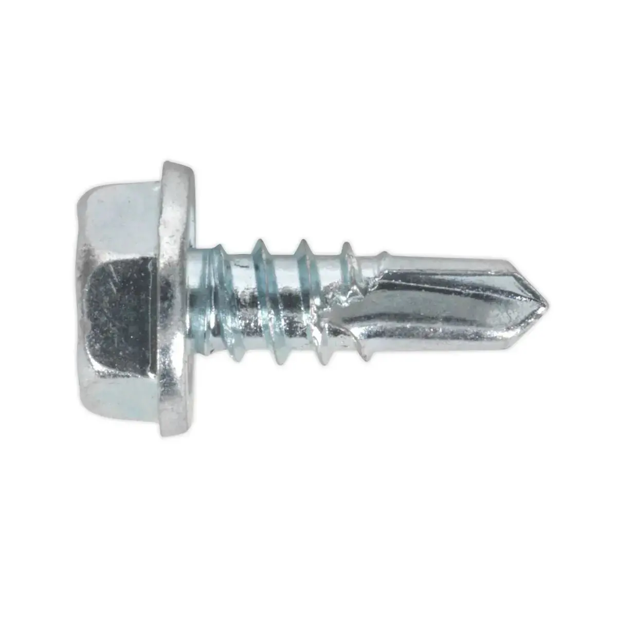 Sealey Self-Drilling Screw 4.8 X 13Mm Hex Head Zinc Pack Of 100 1