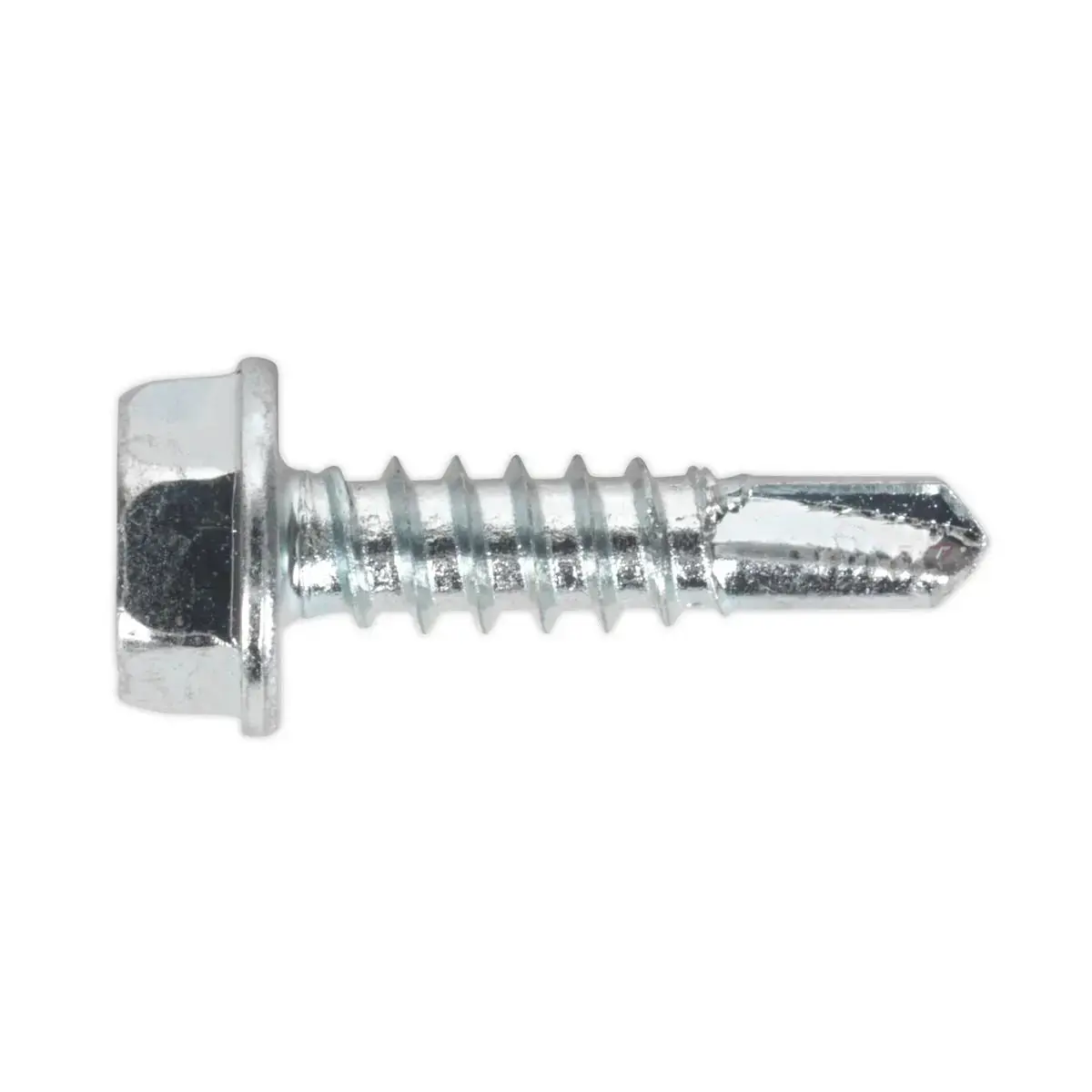 Sealey Self-Drilling Screw 4.8 X 19Mm Hex Head Zinc Pack Of 100 1
