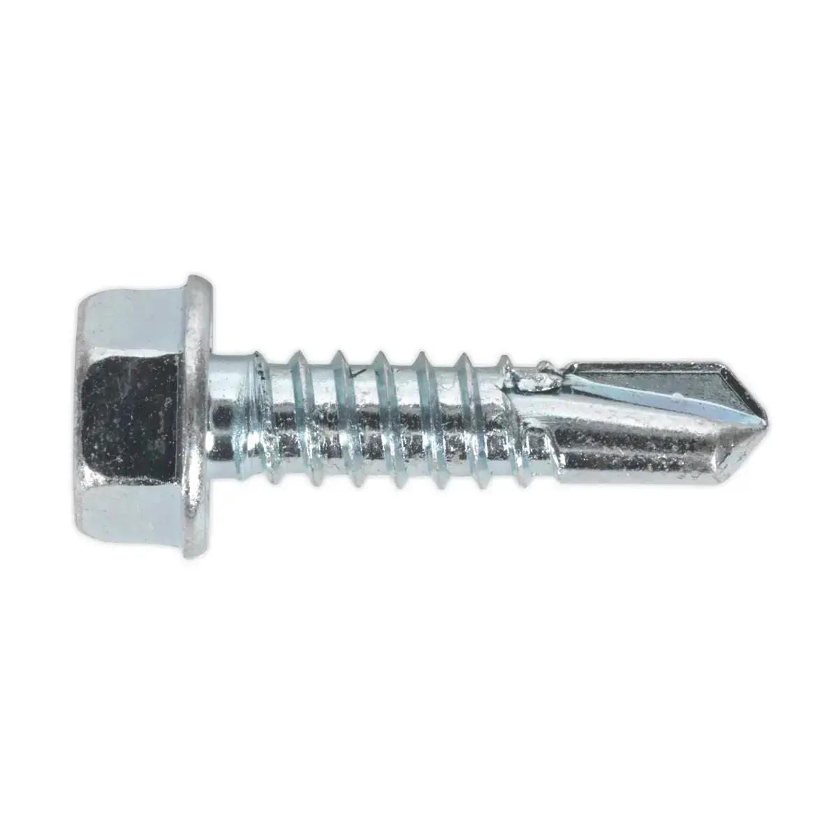 Sealey Self-Drilling Screw 6.3 X 25Mm Hex Head Zinc Pack Of 100 1