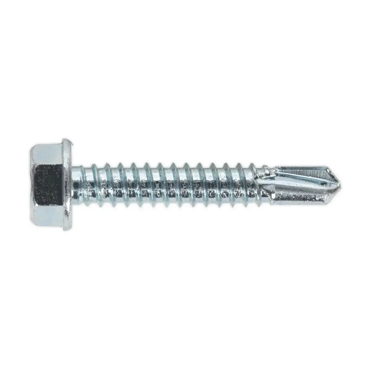 Sealey Self-Drilling Screw 6.3 X 38Mm Hex Head Zinc Pack Of 100 1