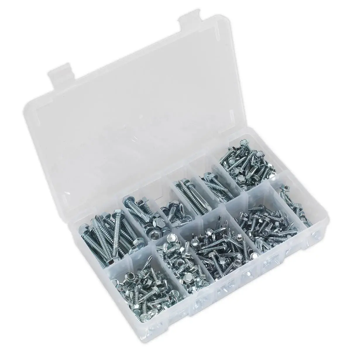 Sealey Self-Drilling Screw Assortment 410Pc Hex Head Zinc 1
