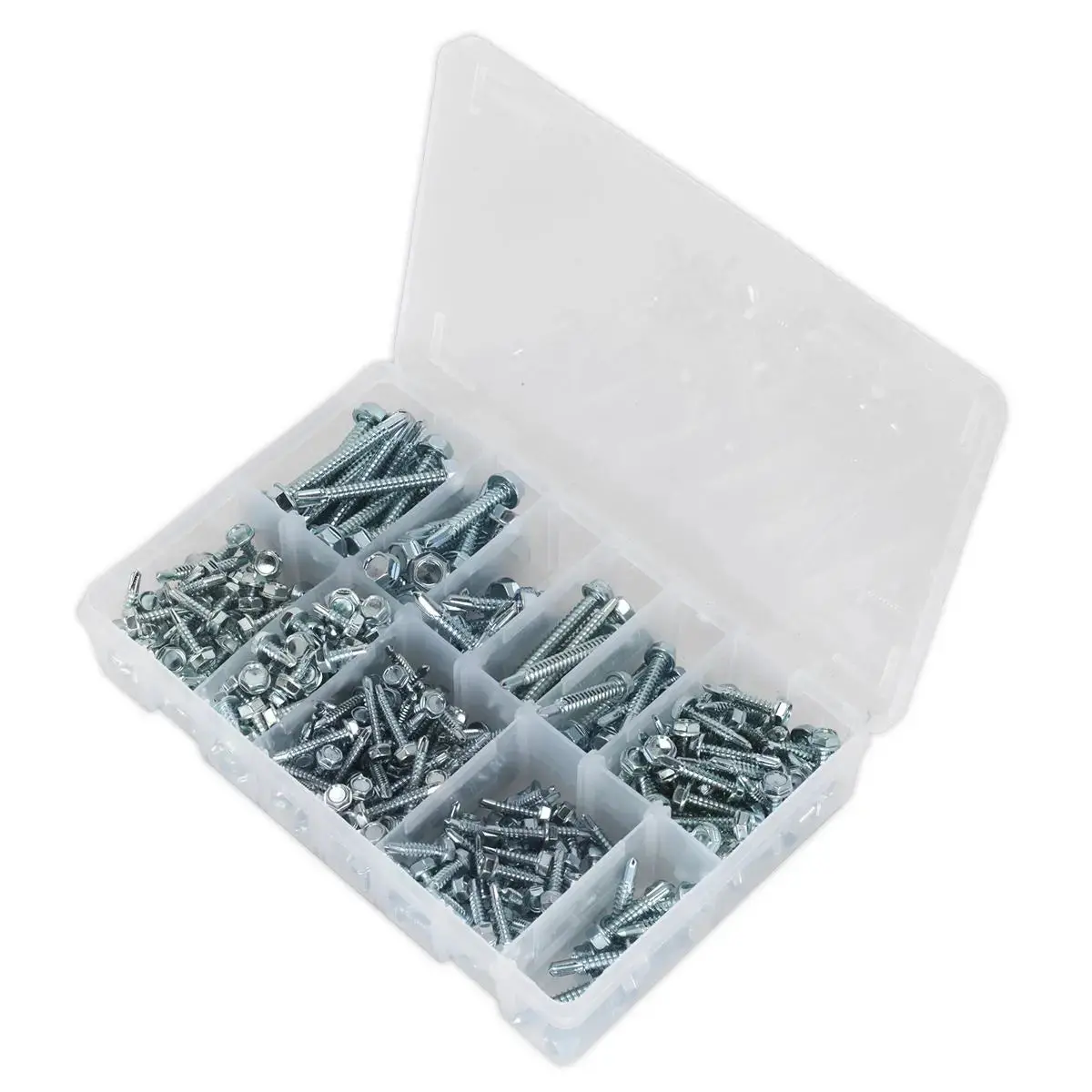 Sealey Self-Drilling Screw Assortment 410Pc Hex Head Zinc 2