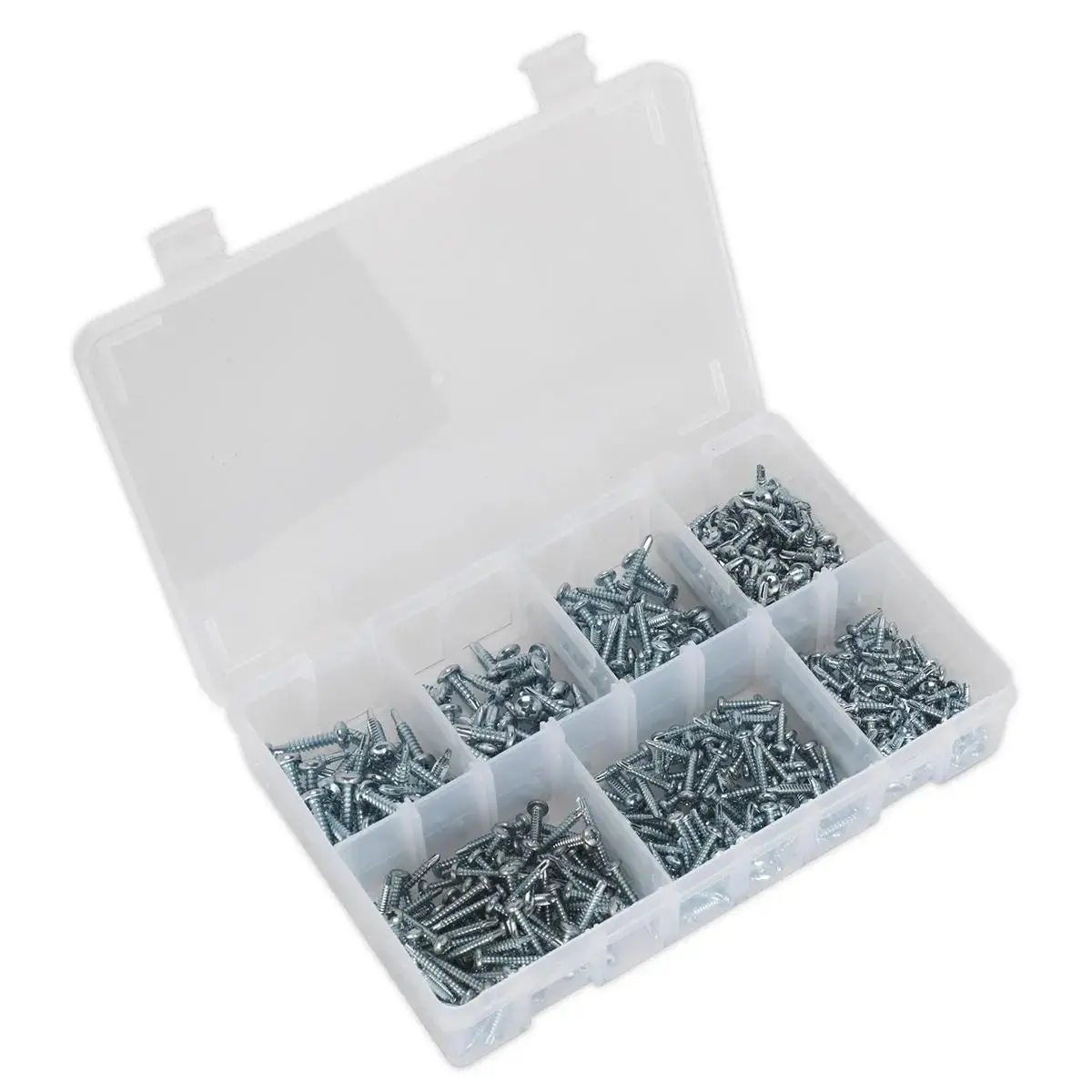 Sealey Self-Drilling Screw Assortment 500Pc Pan Head Phillips Zinc 1