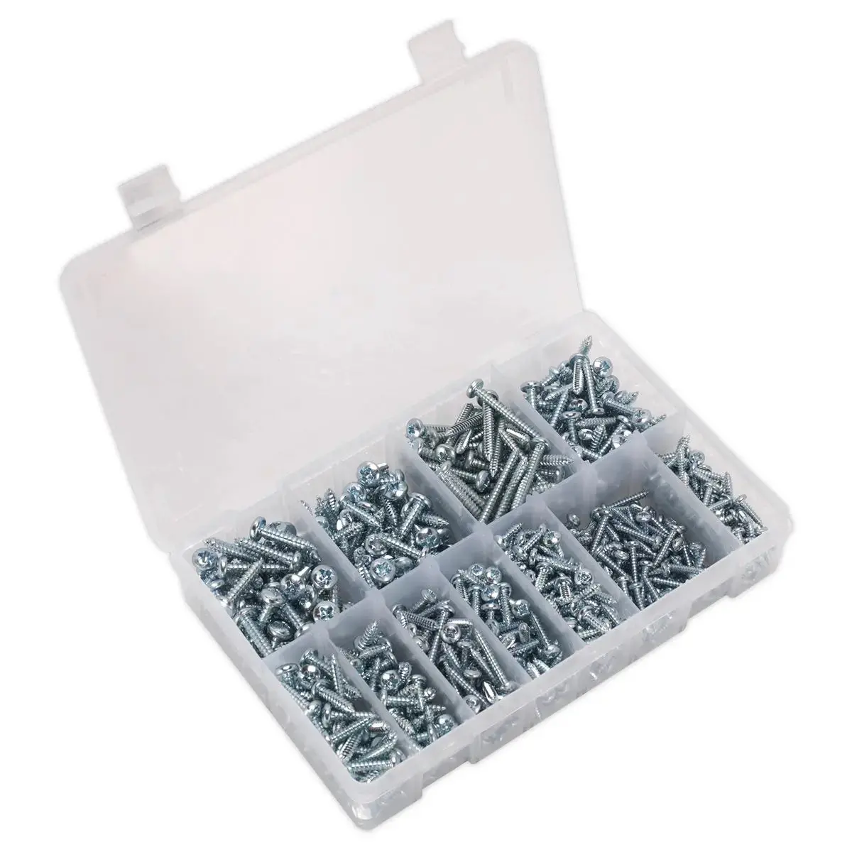 Sealey Self-Tapping Screw Assortment Din 7981Cz 700Pc Pan Head Pozi Zinc 1
