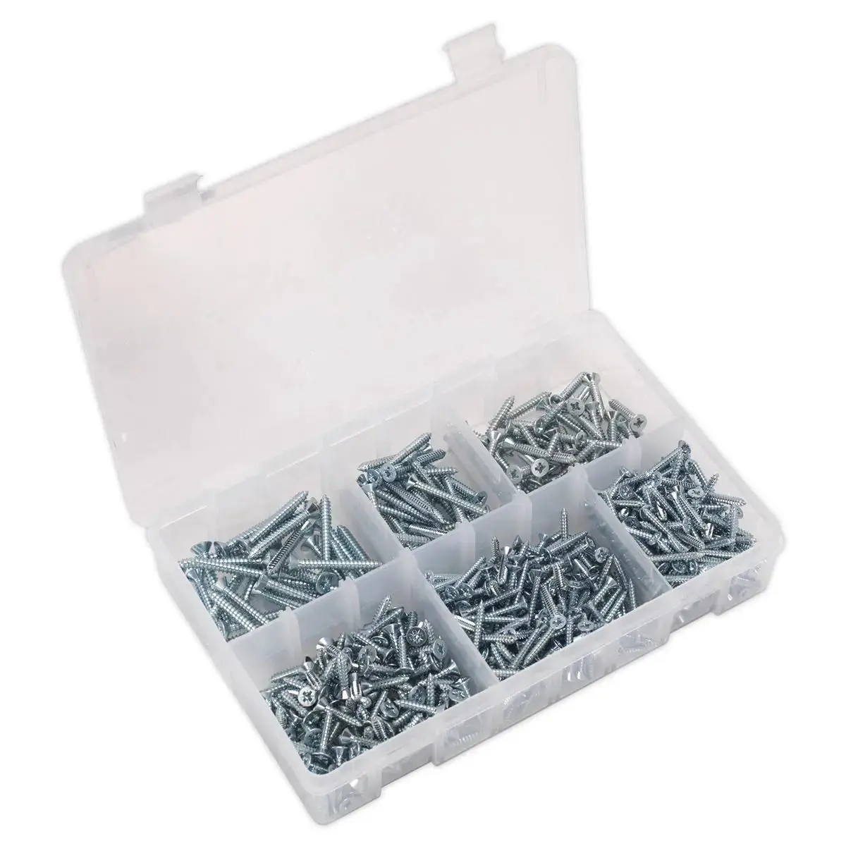 Sealey Self-Tapping Screw Assortment Din 7982 510Pc Countersunk Pozi Zinc 1
