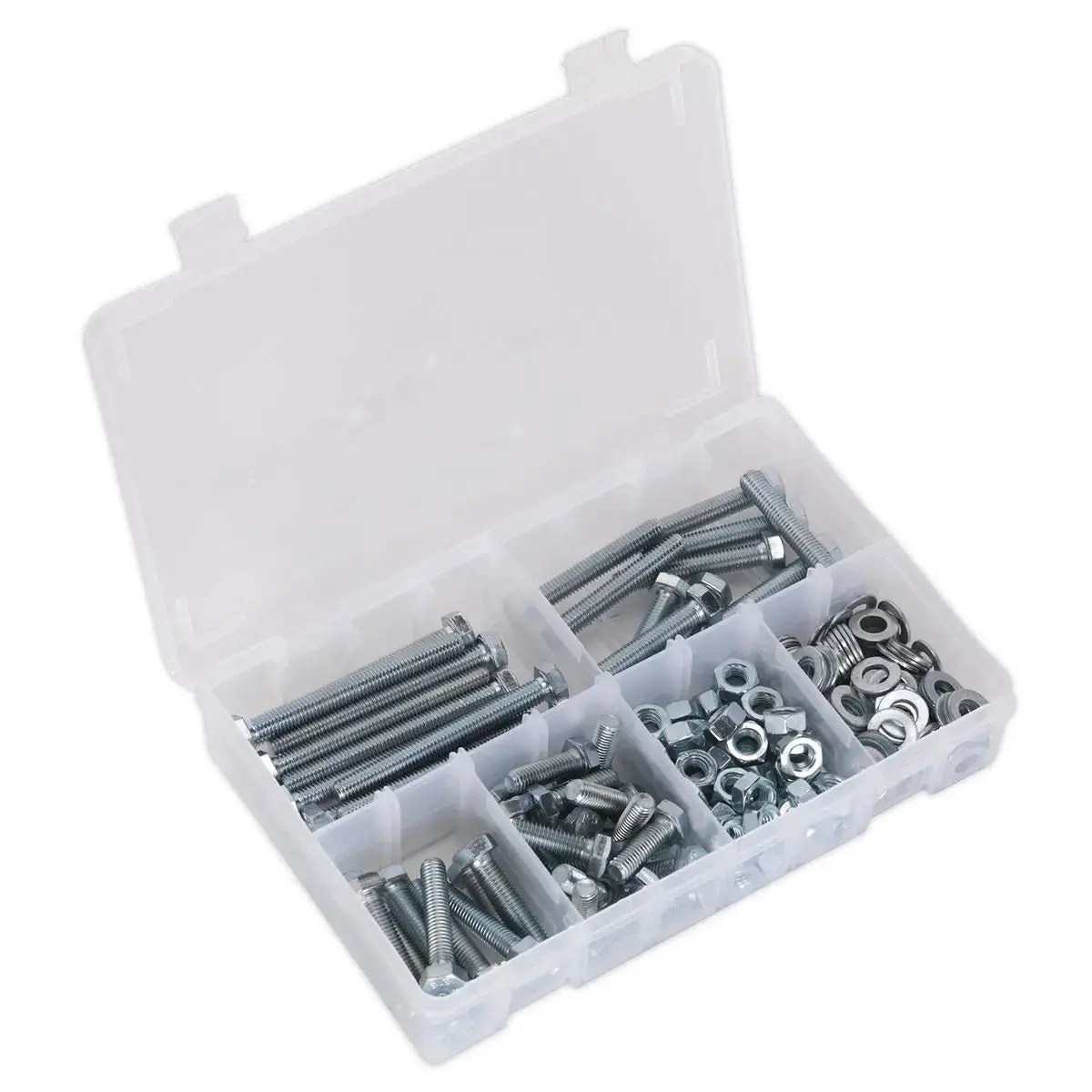 Sealey Setscrew, Nut & Washer Assortment 220Pc High Tensile M8 Metric 1