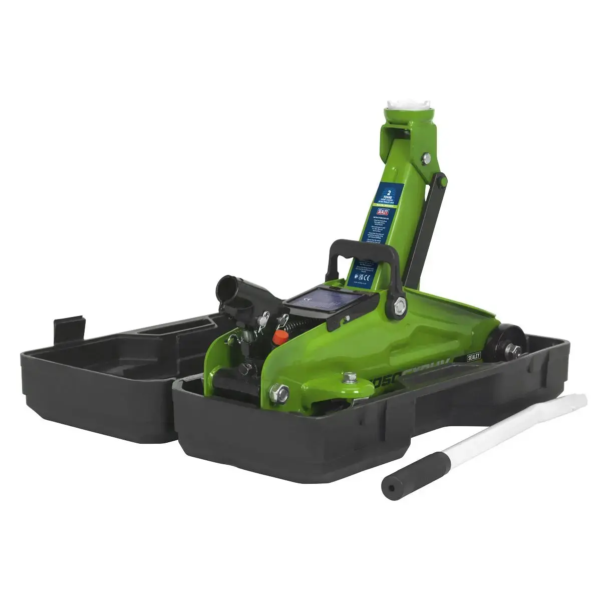 Sealey Short Chassis Trolley Jack With Storage Case 2 Tonne - Green 1