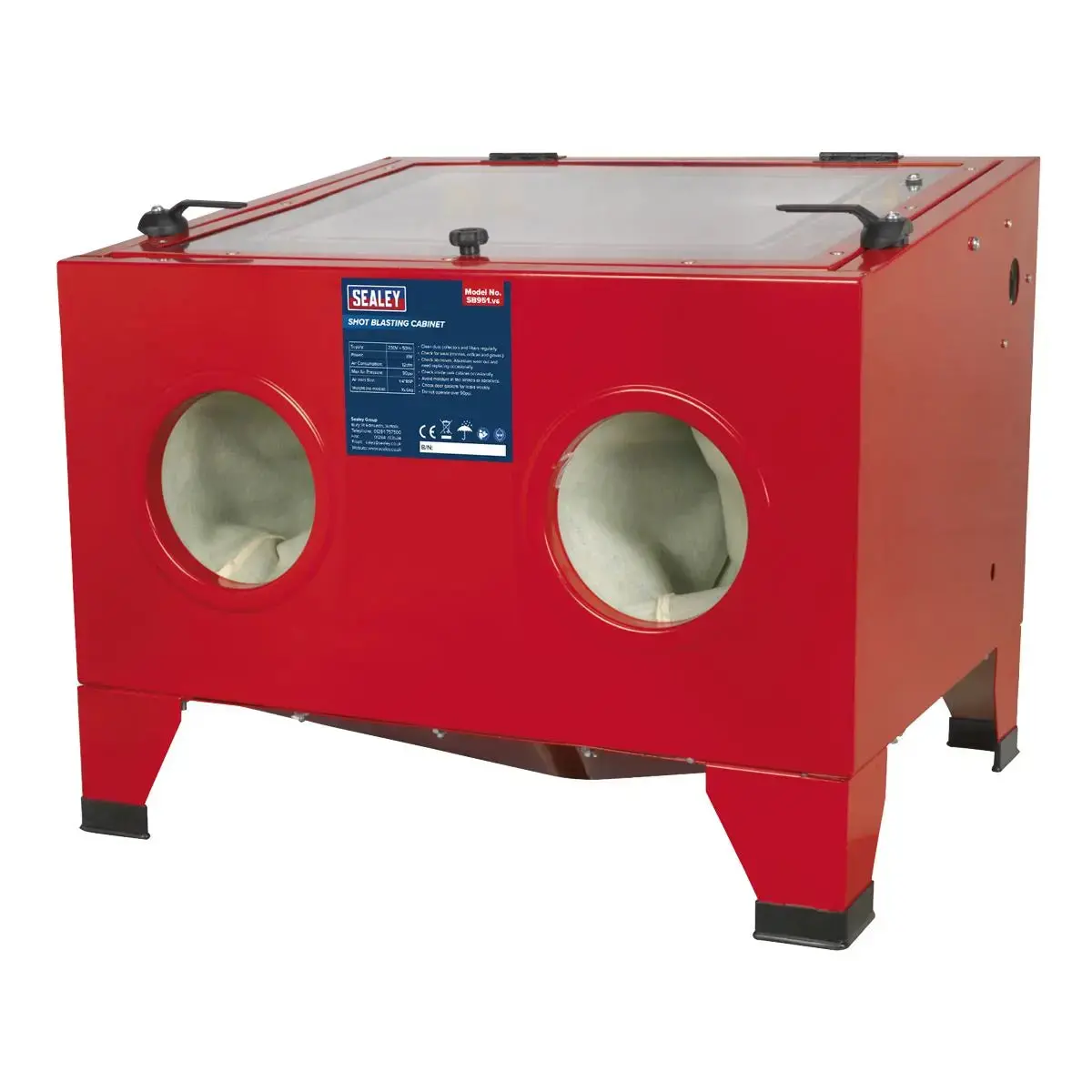 Sealey Shot Blast Cabinet With Gun 640 X 490 X 490Mm 1