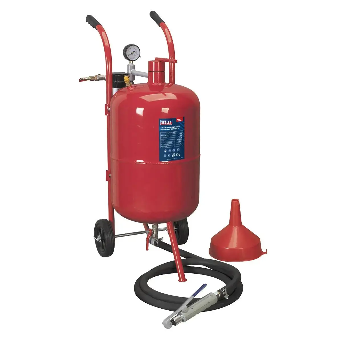 Sealey Shot Blaster With Water Trap & Wheels 37L 1