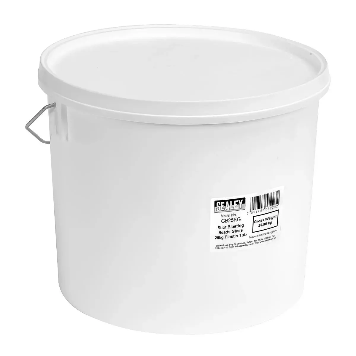 Sealey Shot Blasting Beads Glass 25Kg Plastic Tub 1