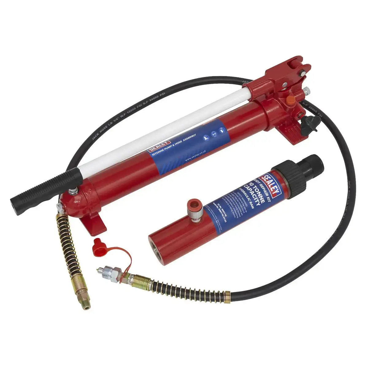 Sealey Snap Push Ram With Pump & Hose Assembly - 10 Tonne 1