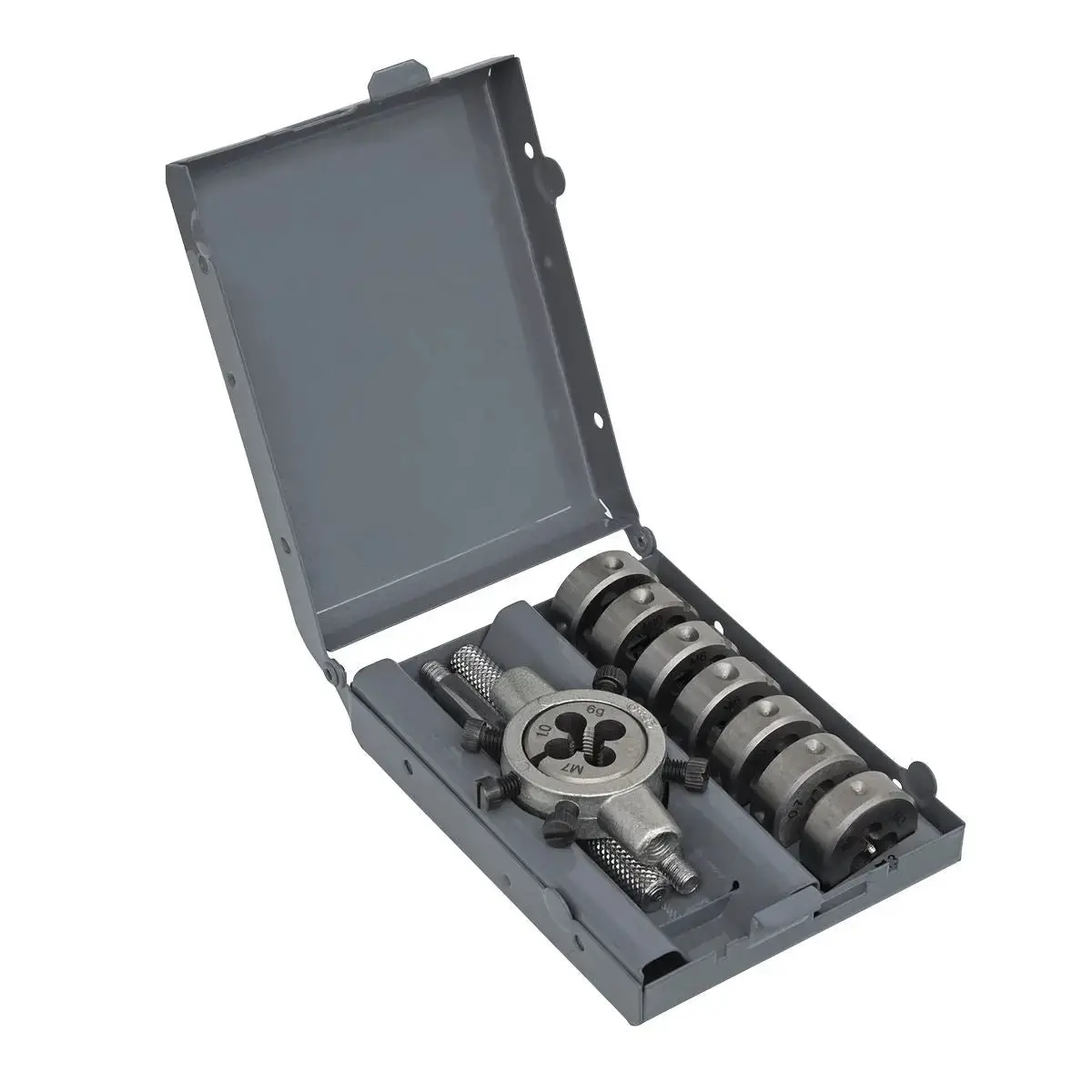 Sealey Split Die Set 9 Piece Metric M3-M12 With Steel Die Holder 1