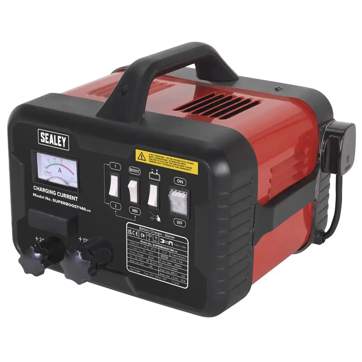 Sealey Starter/Charger 140/21A 12/24V 230V 1
