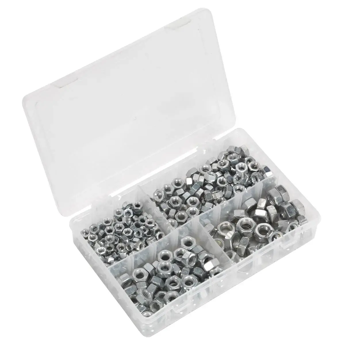 Sealey Steel Nut Assortment 320Pc 1/4"-1/2"Unc 1